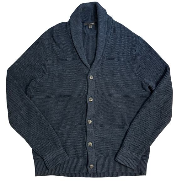 Banana Republic Shawl-Collar Cardigan Sweater Academia 100% Cotton Blue Men’s XL - Picture 1 of 10